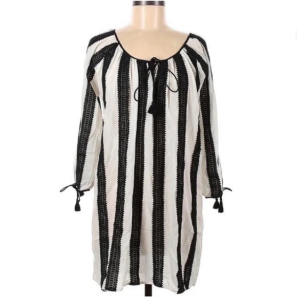 J.CREW Tie Neck Bow & Tie Traditional Romanian Style Dress Size Medium - Picture 1 of 14